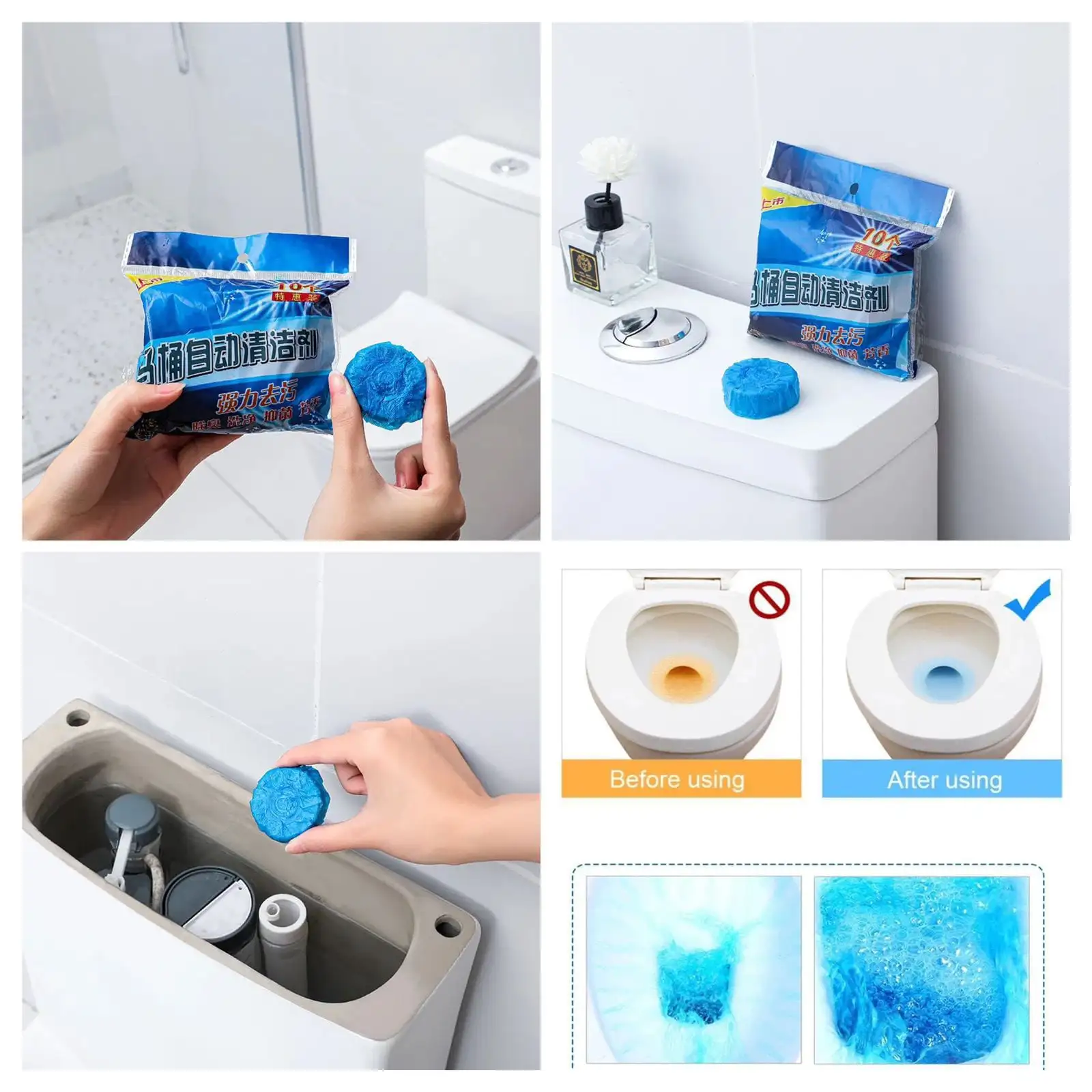 (১০ পিস) Blue Commode Cleaning Tablet। লেবুর ঘ্রাণের সুবাস ছড়ায়