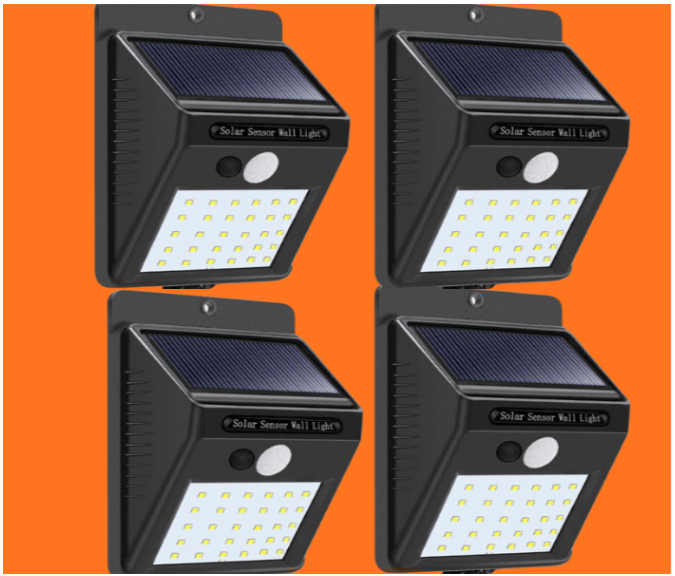 30 LED Motion Sensor waterproof Solar Light - (4 পিস ফ্রি ডেলিভারি)